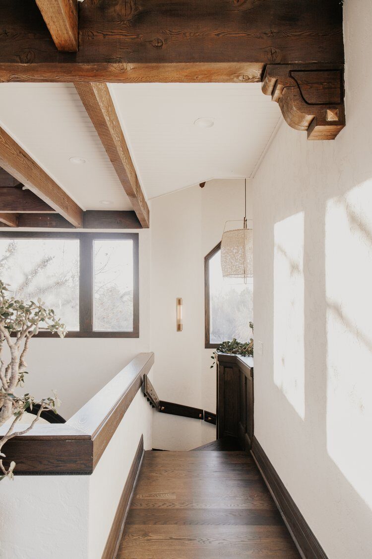 Dark Oak — Hallway & Exposed Beams — Denver Metro | Casta Hardwood