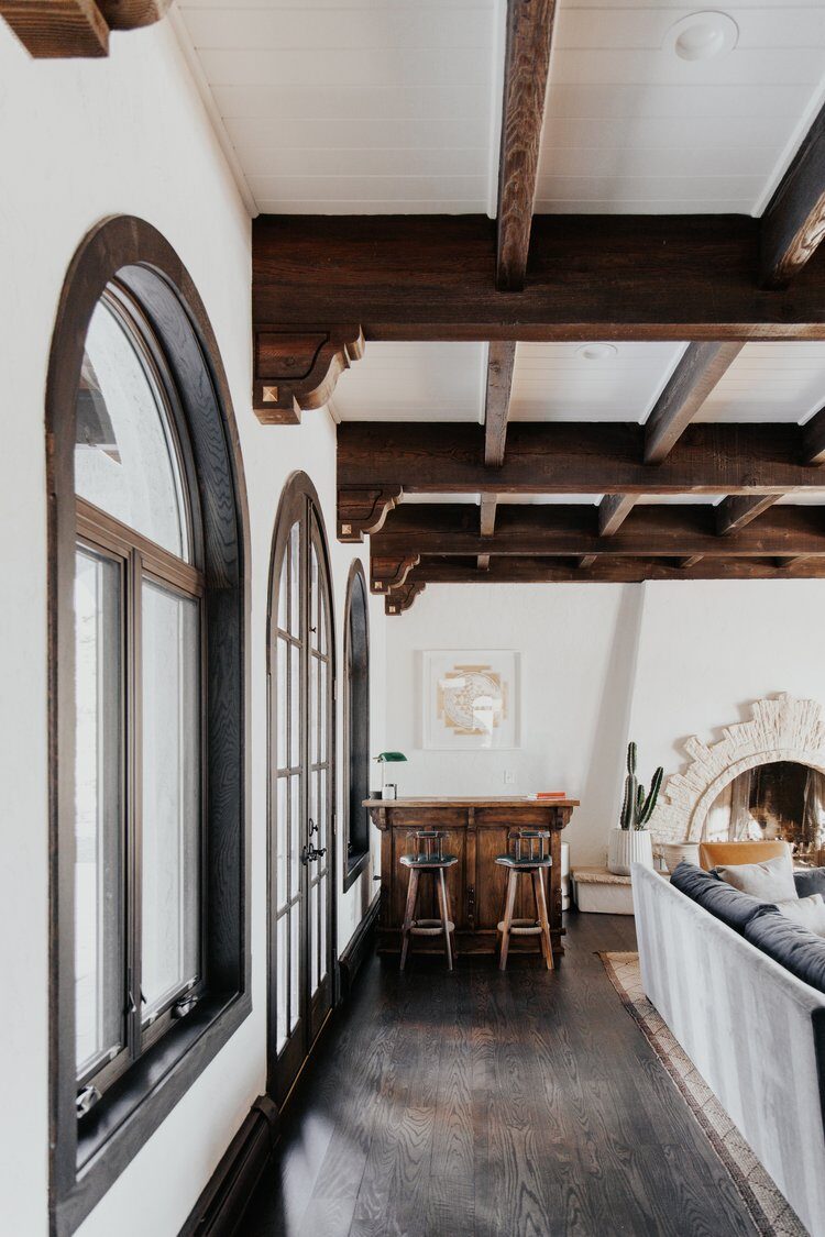 Dark Oak — Arched Windows Living Room — Denver Metro | Casta Hardwood